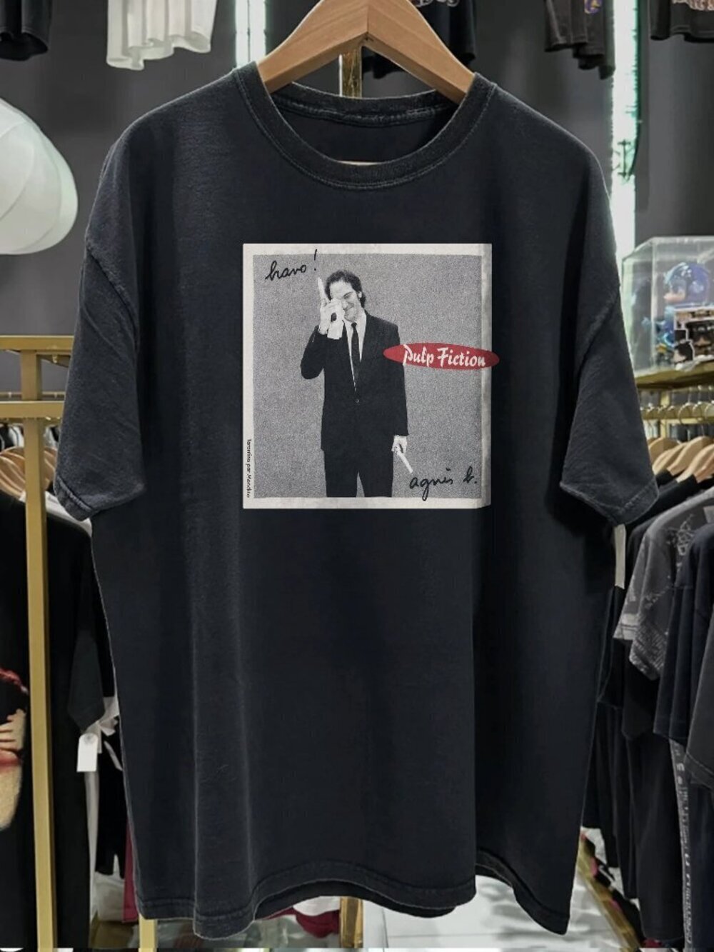 1994 Cannes Film Festival Pulp Fiction Washed Black T-Shirt